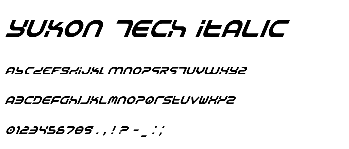 Yukon Tech Italic font